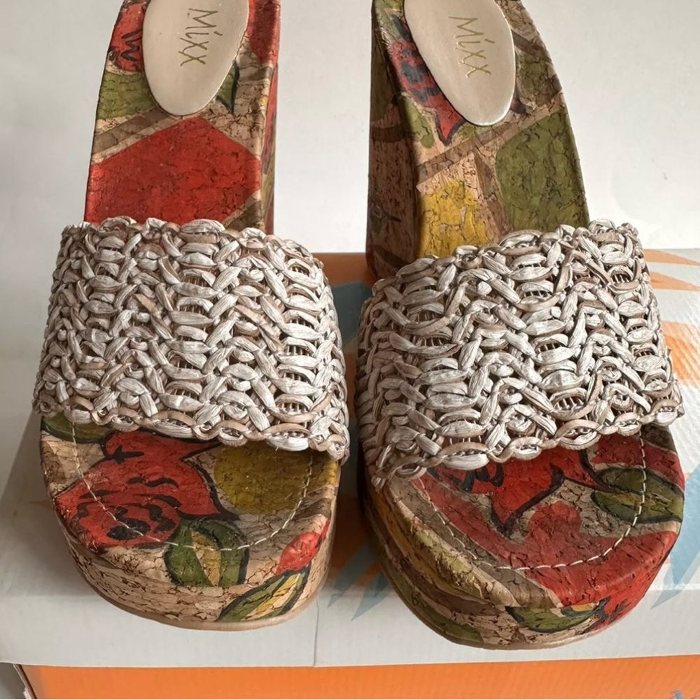 MIX Cork Wedge Platform Sandals Rose High Heel
Women's 7 Shoe Open Toe shoe 2005 - Picture 3 of 16